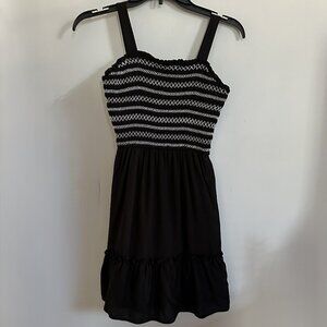 Mi Ami Girl's Smocked Bodice Dress in Black Size 12